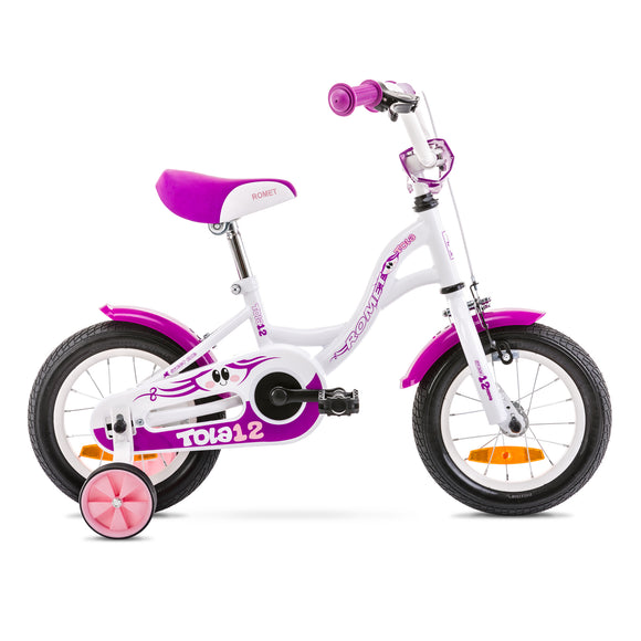 12 Zoll Kinderfahrrad Tola, Stahlrahmen, Lila-Weiss