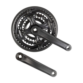 Kettenradgarnitur 3-fach, 48-38-28 Zähne, 170 mm Stahlkurbeln, schwarz