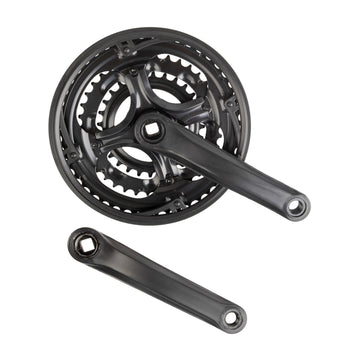 Kettenradgarnitur 3-fach, 48-38-28 Zähne, 170 mm Stahlkurbeln, schwarz