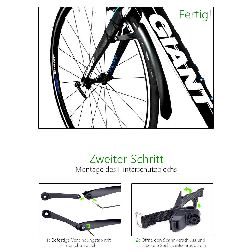 spritzschutz fahrrad 28 zoll RBRL RL770 Rennrad-Schutzbleche 28 Zoll Schnellverschluss