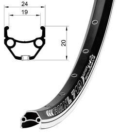 26 Zoll Hohlkammerfelge 36 Loch geöst schwarz eloxiert