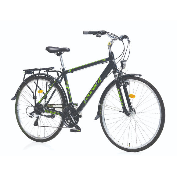 28 Zoll Corelli Forista Cityfahrrad 24-Gang, 20" Alurahmen Grau-Grün