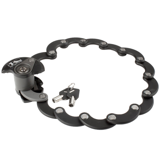 M-Wave Falt-Discschloss 600mm mit Stahlgliedern und Clip-On-Halter