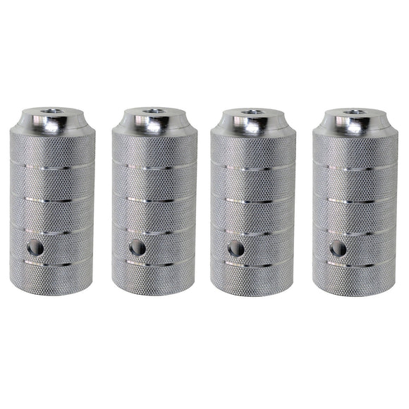 2 Paar BMX-Fußraster Pegs Alu für 14mm Achsen, silber