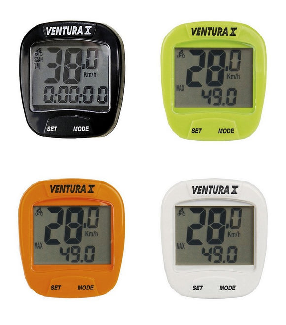 Ventura Fahrradcomputer X Tacho 10 Funktionen, verschiedene Farben