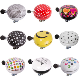 M-Wave Glocken Klingel, verschiedene Farben und Motive, Ø 80 mm