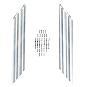 38 Stk. Nirosta Edelstahl Speichen 2mm inkl. Nippel Silber 246-300mm